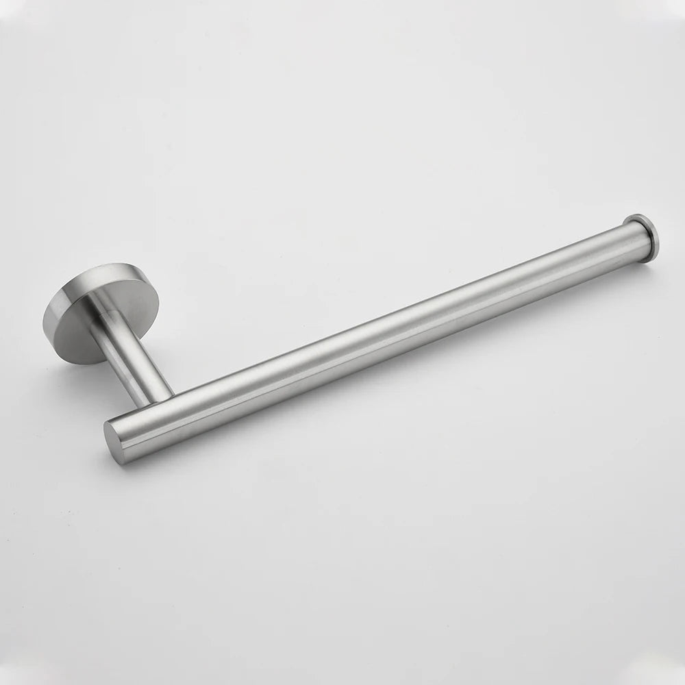 Bathroom Hardware Kit Brushed Stainless Steel Round Wall