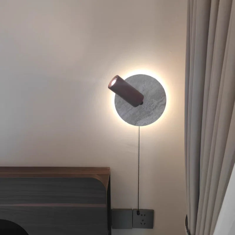 Iwhd Wood Led Wall Lamp Sconce Pull Chain
