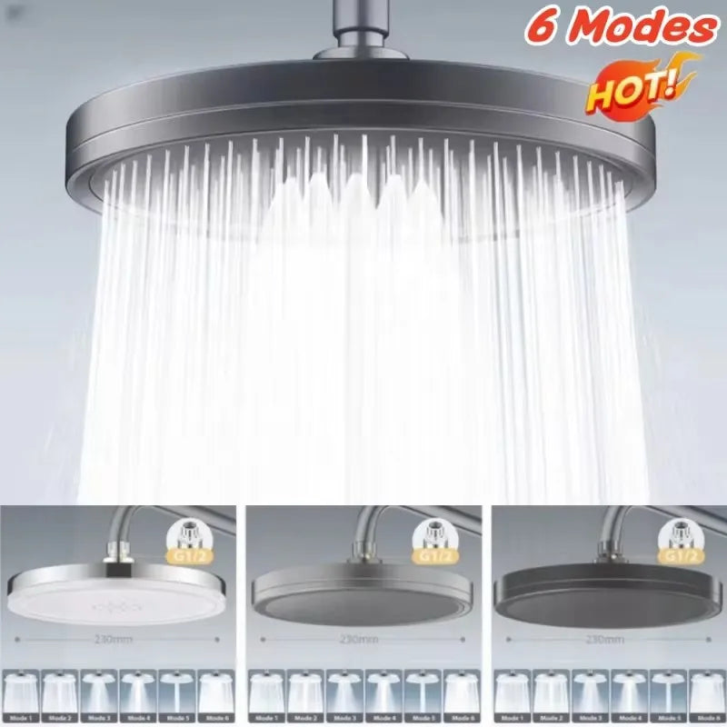 Modes Rainfall Shower Head Bathroom High Pressure Top