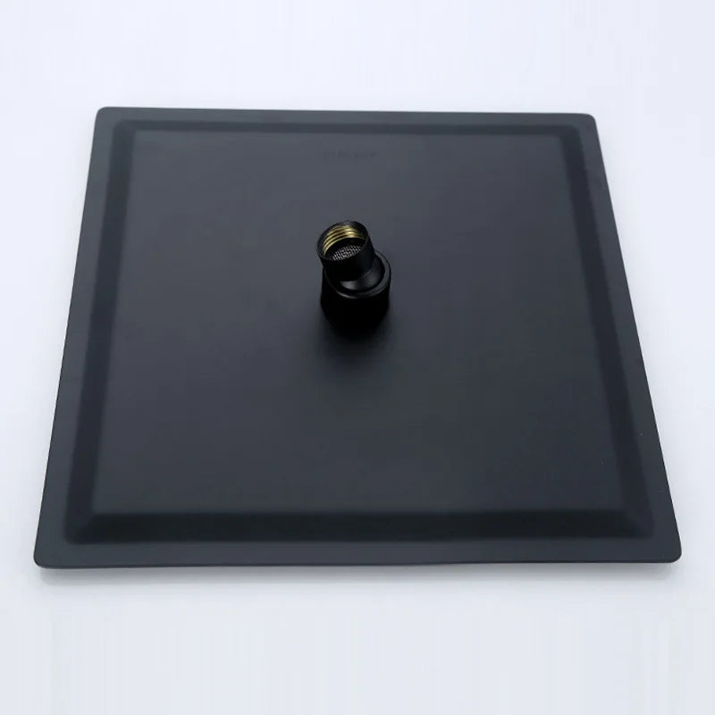 Matte Black Brass Bathroom Shower Faucets Lanos Rain