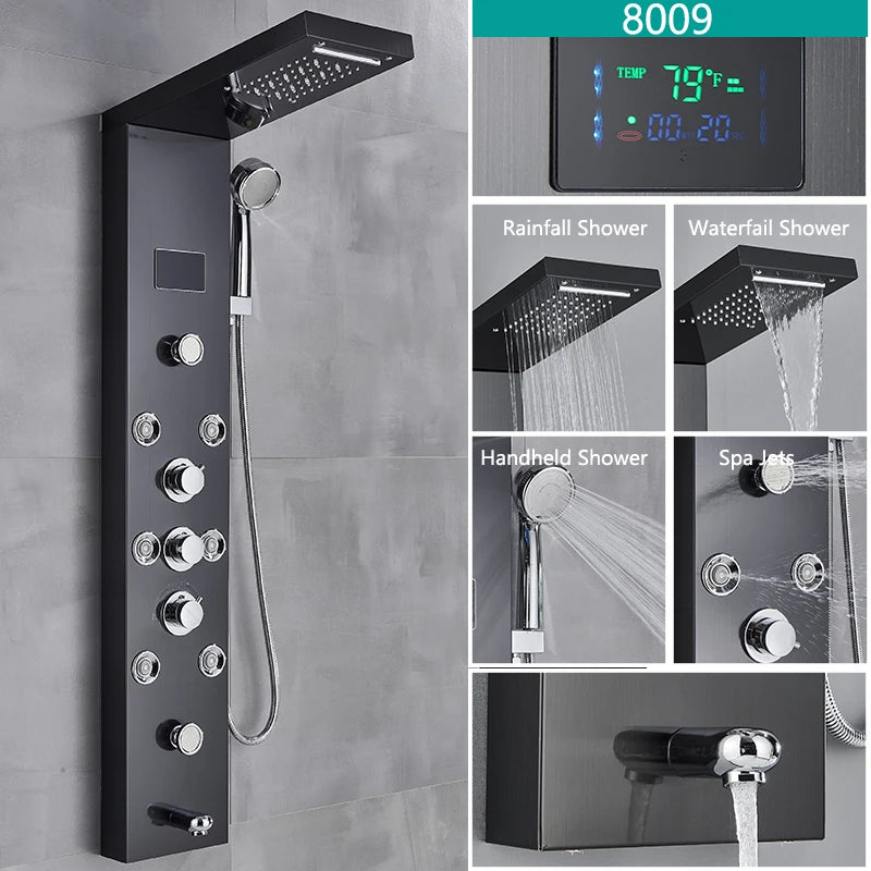 Led Light Bathroom Shower Faucet Led Rainfall Shower