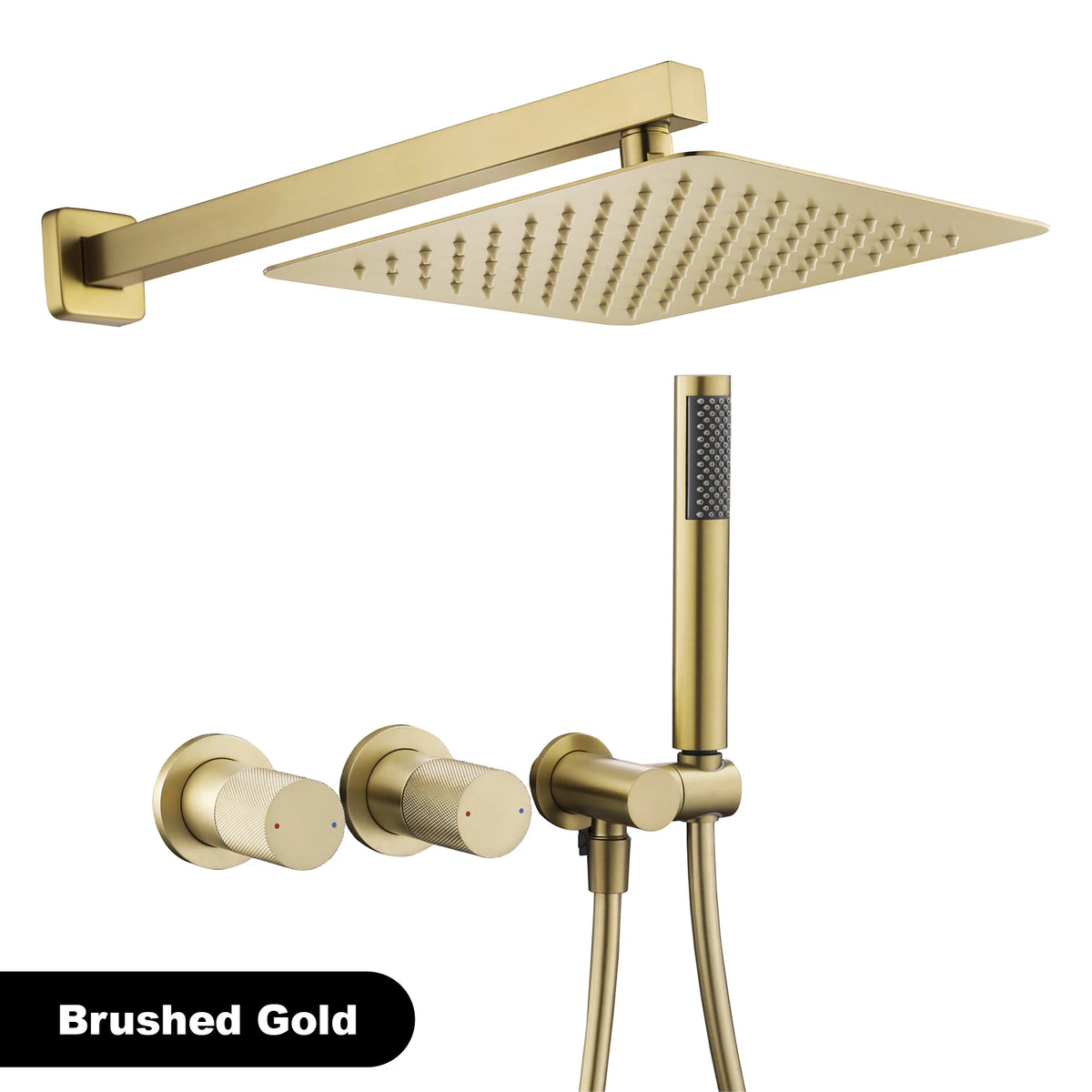 Luxury Gun Gray Brass Wall Mounted Shower System