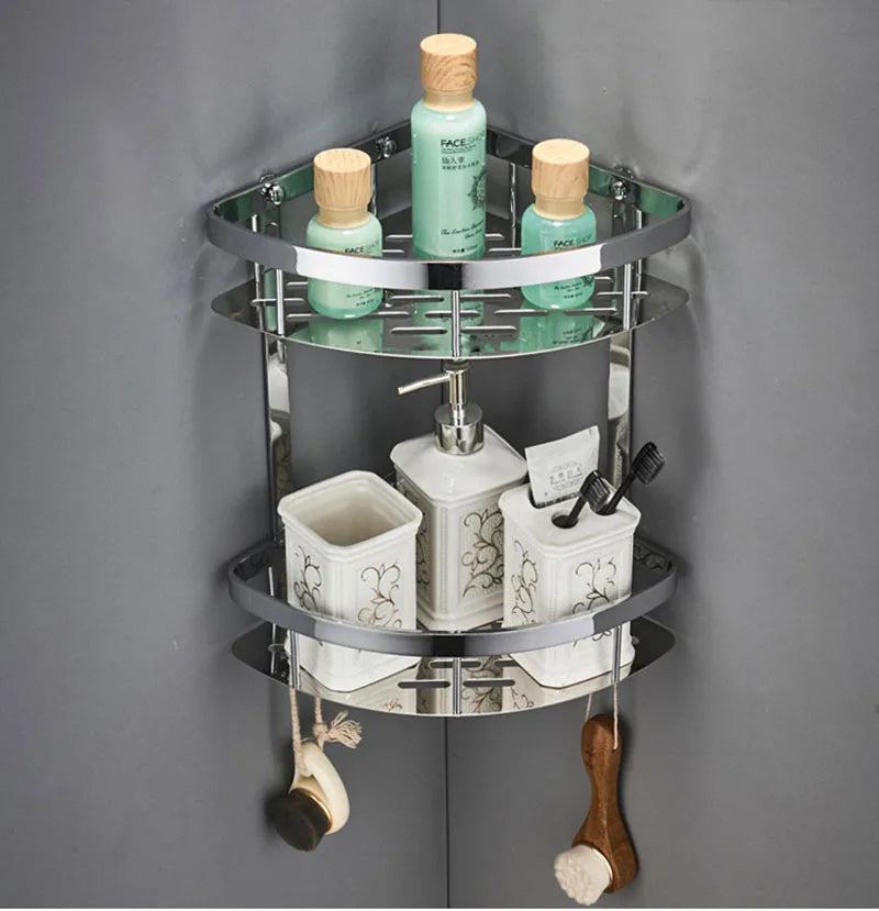 Bathroom Shelf Rose Gold Corner Shelf Shampoo Brass