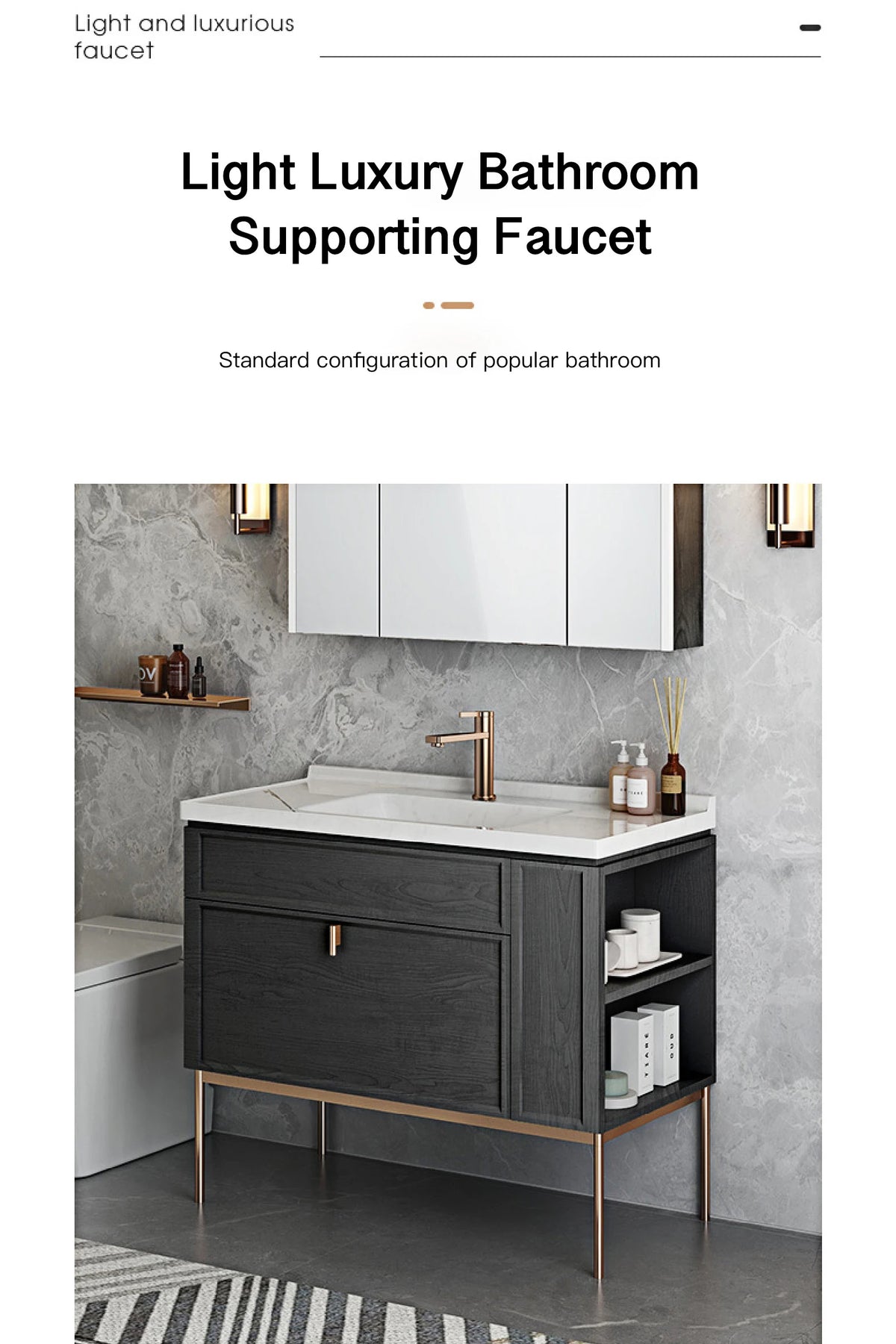 Aitana Modern Brass Black Bathroom Faucet Simple Design