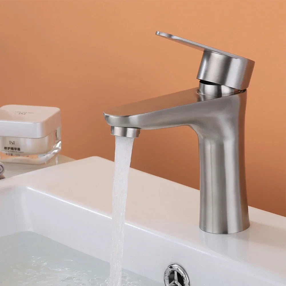 Bathroom Basin Faucet Stainless Steel Cold Water Tap