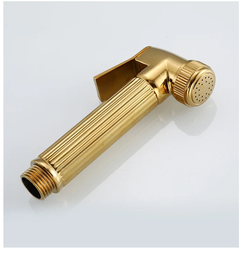 Luxury Thermostatic Bathroom Shower System White Gold Brass