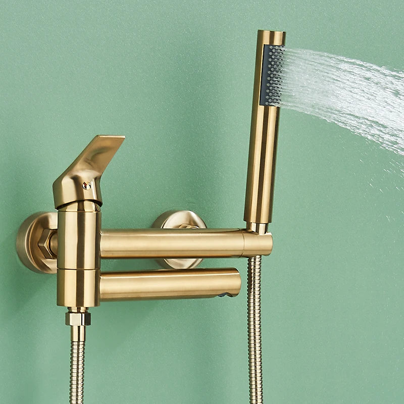 Bathtub Faucet Brass Wall Mounted Bathroom Shower Mixer