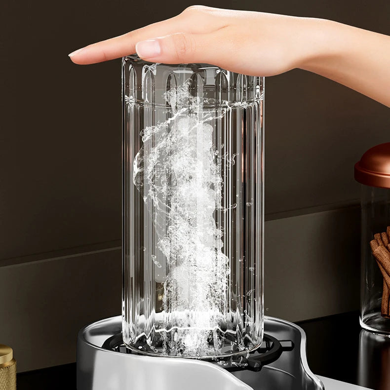 Brushed Nano Sink Waterfall Faucet Large Bowl Cup