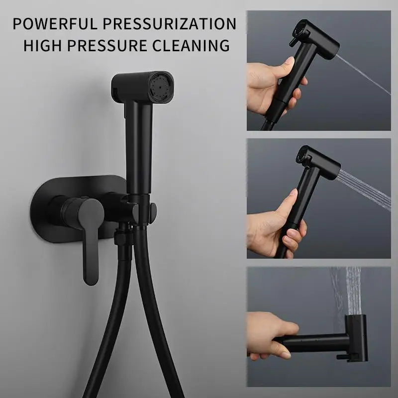 Brass Wall Mount Toilet Bidet Sprayer Faucet Cold