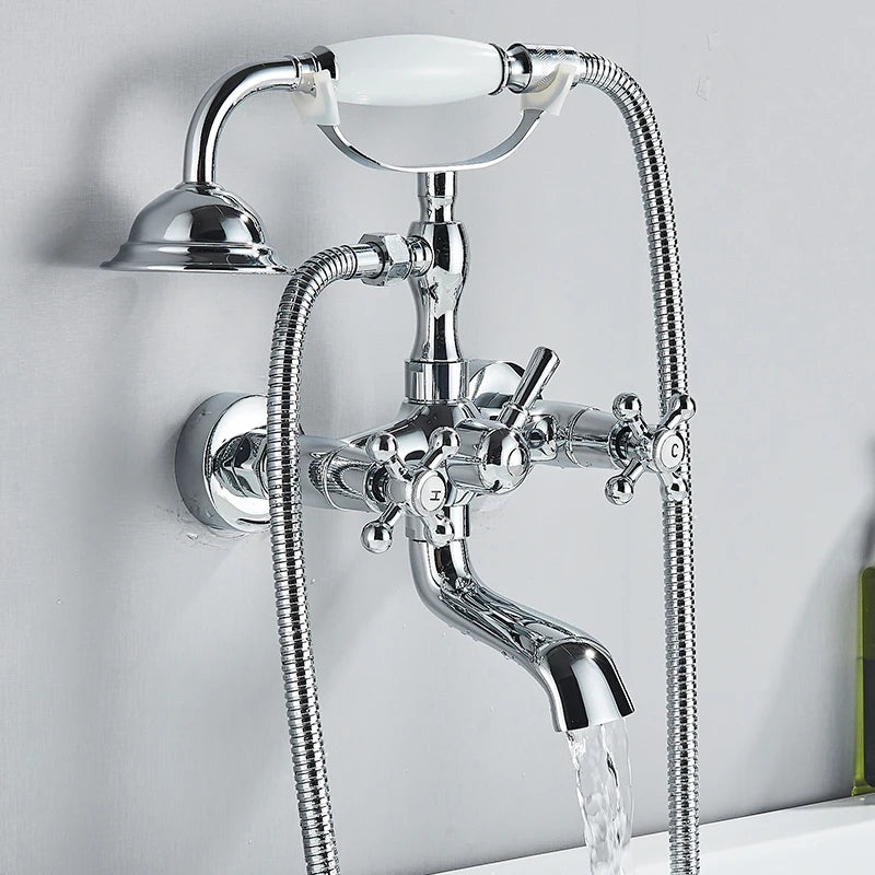 Retro Antique Brass Black Bronze Bathtub Shower Faucets