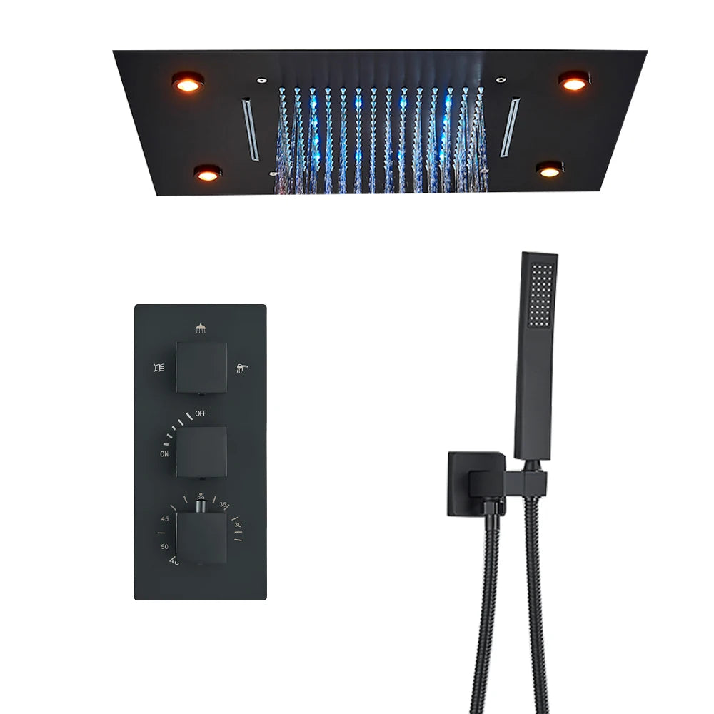 Luxury Thermostatic Shower Faucet Led Shower Sets Ceiling