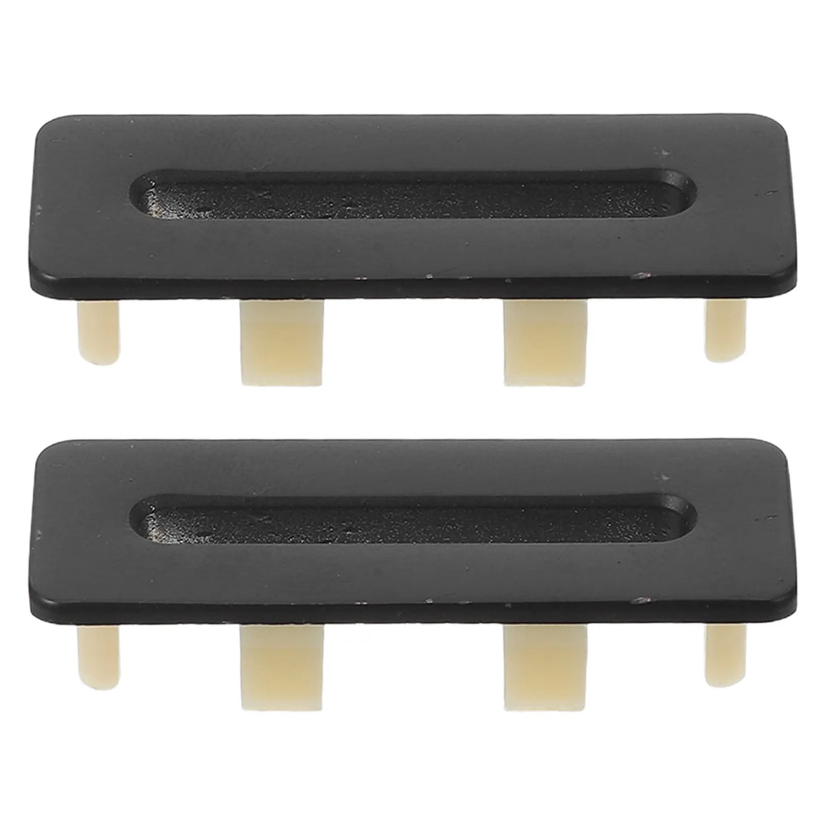 2pcs Sink Overflow Cover Metal Rectangle Black Basin