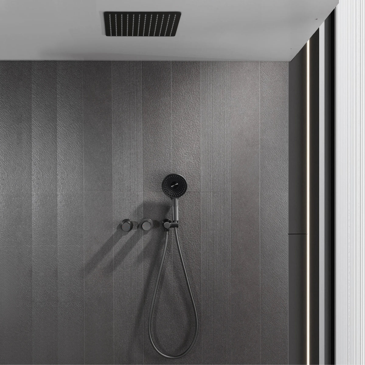 Minimalist Bathroom Ceiling Mount Shower System Rain Shower