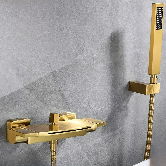 Brushed Gold Bath Shower Faucet Brass Bathtub Faucet