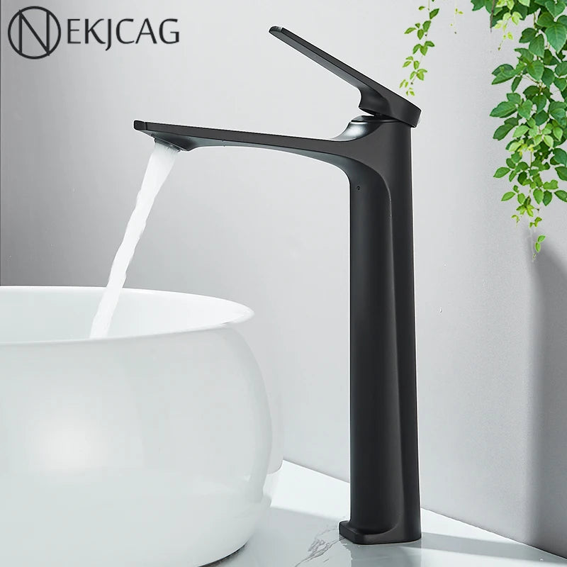 Brass Core Modern Bathroom Sink Faucet Handle Deck