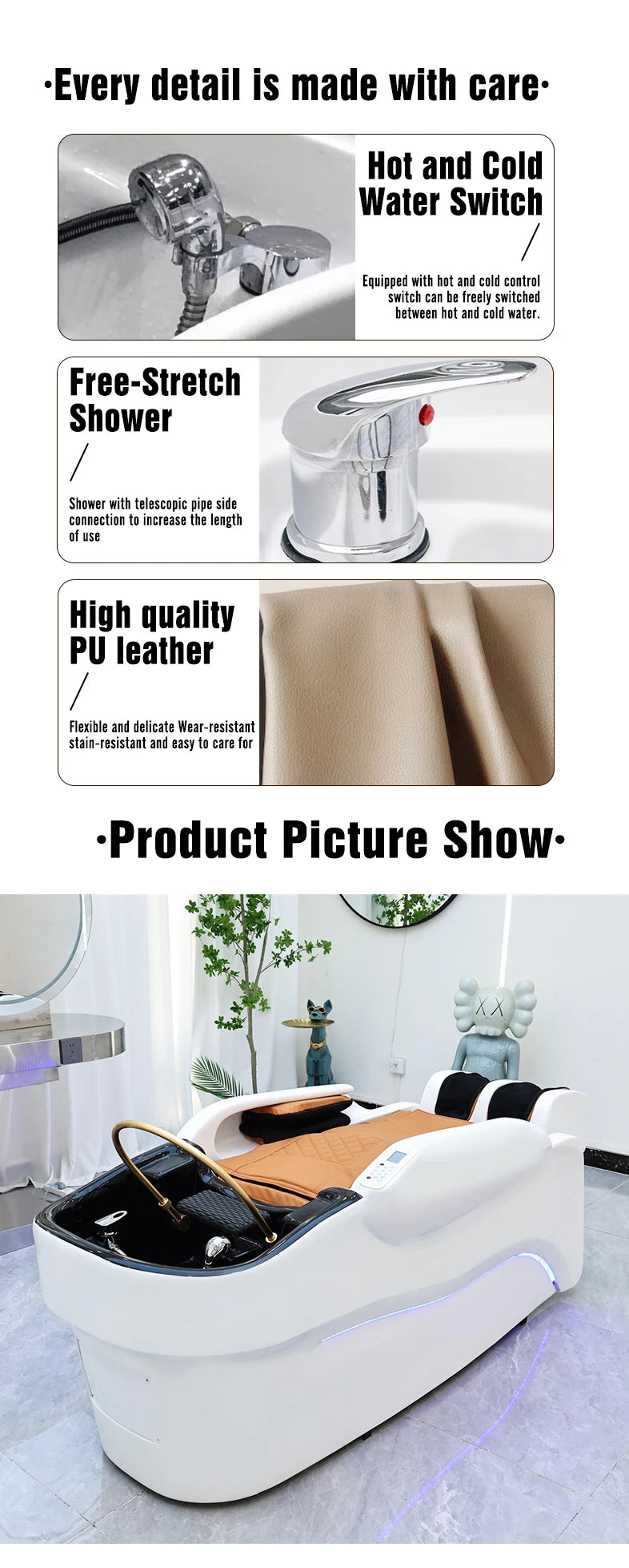 Barbershop Salon Furniture Ceramic Wash Basin Head Spa