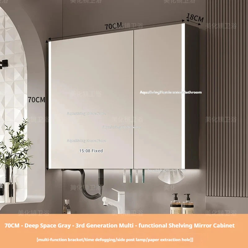 Modern Smart Bathroom Mirror Cabinet Wall-Mounted Vanity Mirror