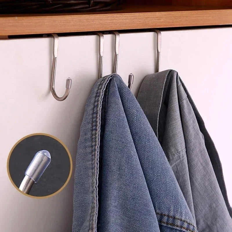 Stainless Steel Hook Double S-Shape Hook Punching Bathroom