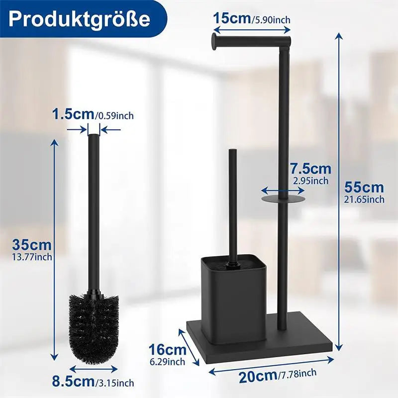 Floor-To-Ceiling Toilet Brush Holder Stainless Steel Toilet