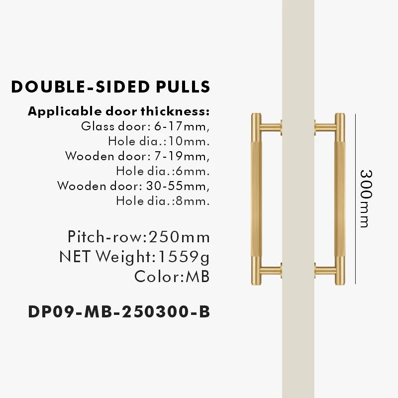 Nurlin Brass Door Double Sided Linear Striped Pull