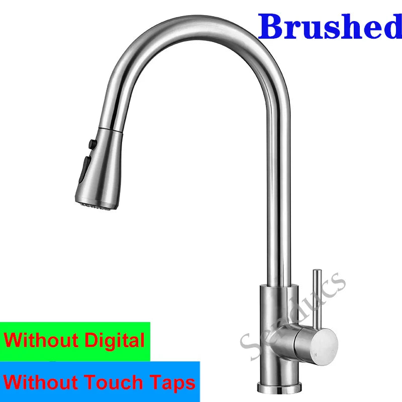 Sensor Touch Digital Sink Faucet Pull Down Sprayer