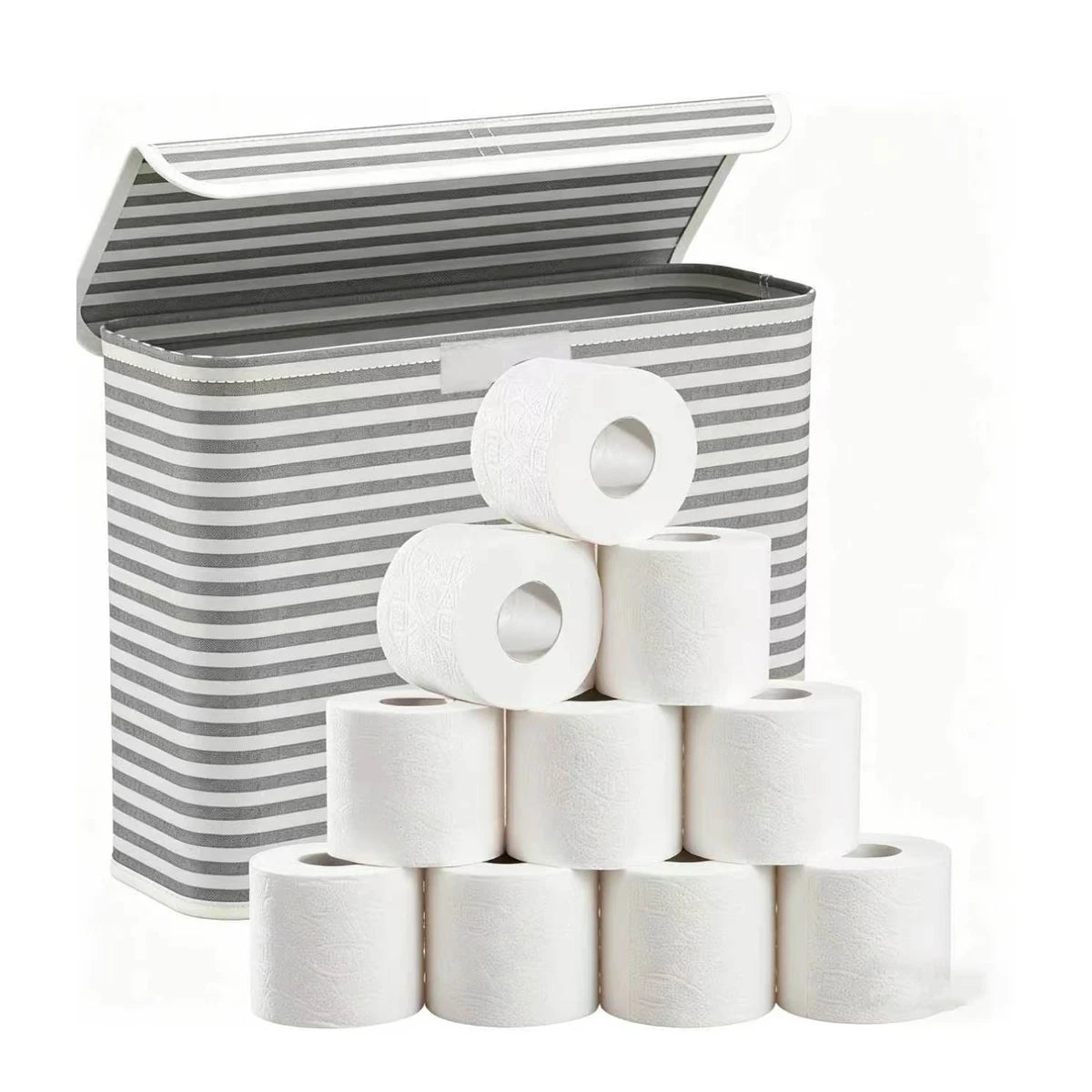 Foldable Toilet Paper Holder Lid Large Capacity Space-Saving