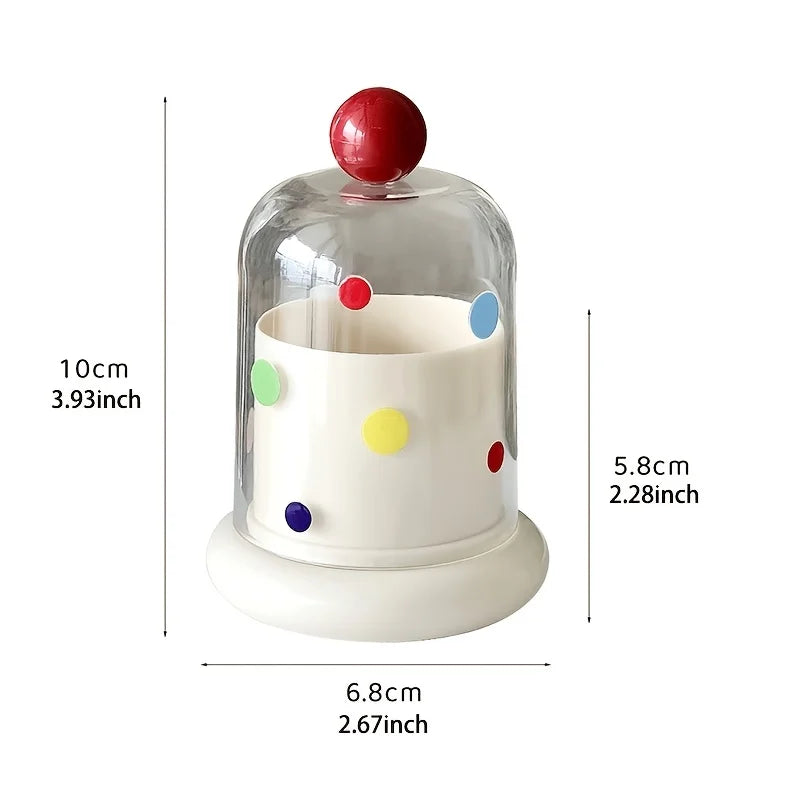 2pcs Dustproof Acrylic Storage Box Polka Dot Decor