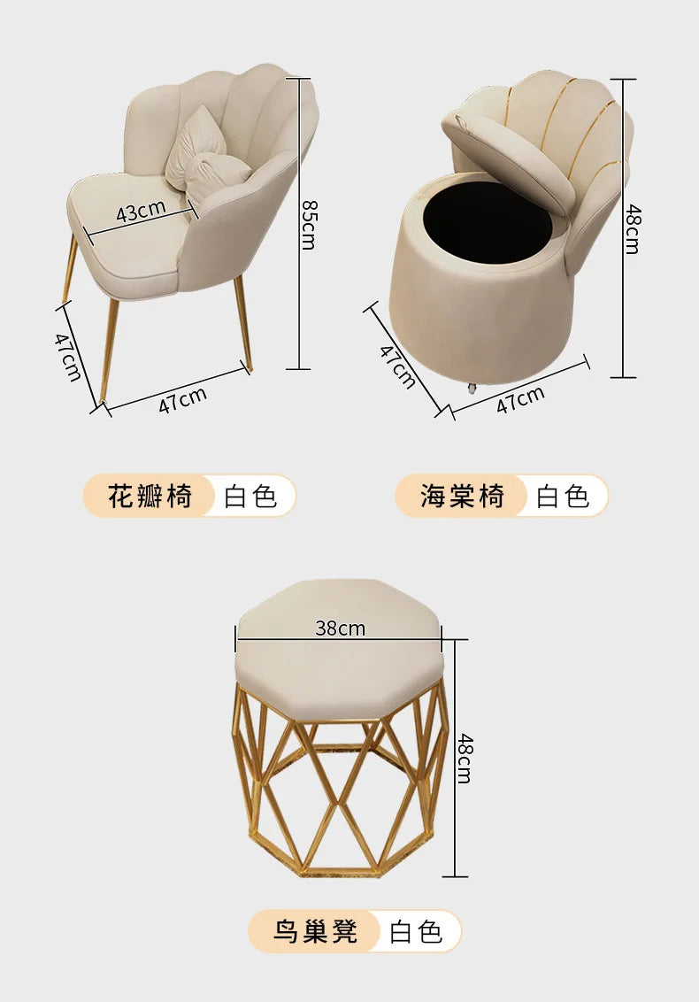 Nordic Glass Luxury Dressing Table Smart Wireless Charging