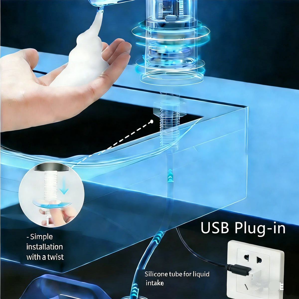 Touchless Automatic Soap Dispenser Sink Countertop/Bathroom