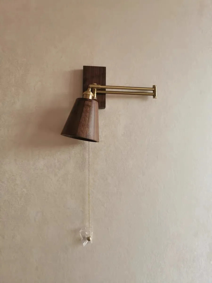Iwhd Walnut Ash Wood Led Wall Lamp Sconce