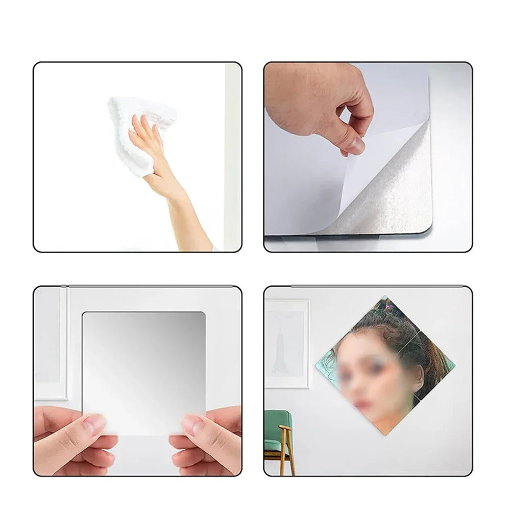 20x20cm Acrylic Flexible Mirror Sheets Mirror Wall Sticker