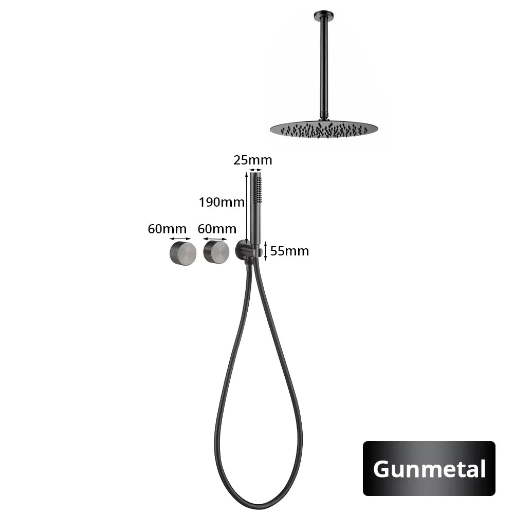 Ceiling Arm Shower Faucet Ways Bathroom Tap Embedded