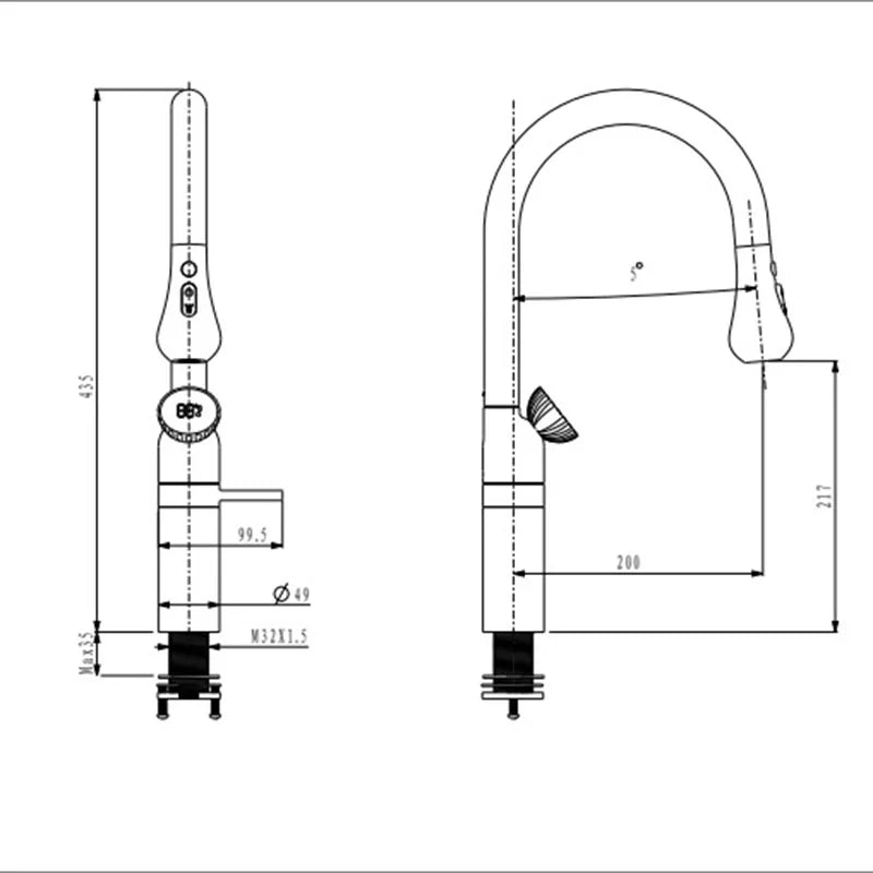 Zappo Modes Faucet Rose Gold 360 Swivel Pull