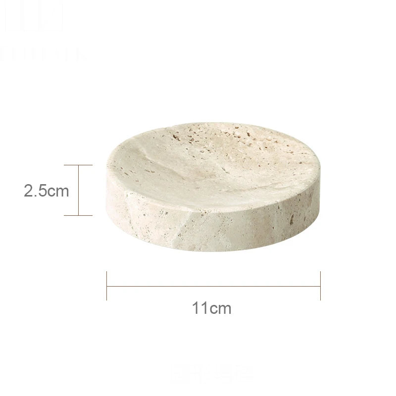Beige Travertine Bathroom Natural Marble Soap Dispenser Reed