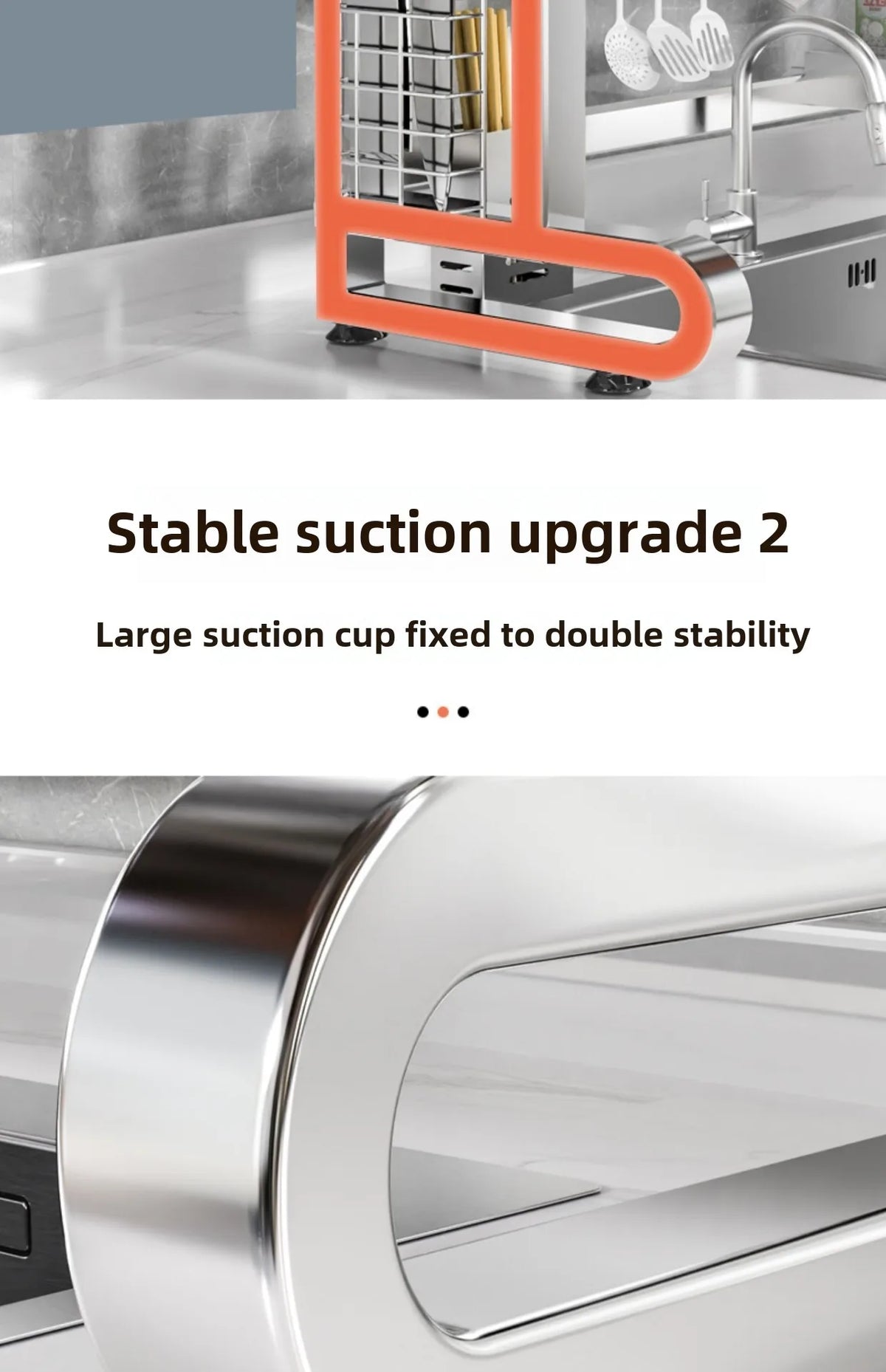304 Stainless Steel Sink Storage Rack Layers Shelf