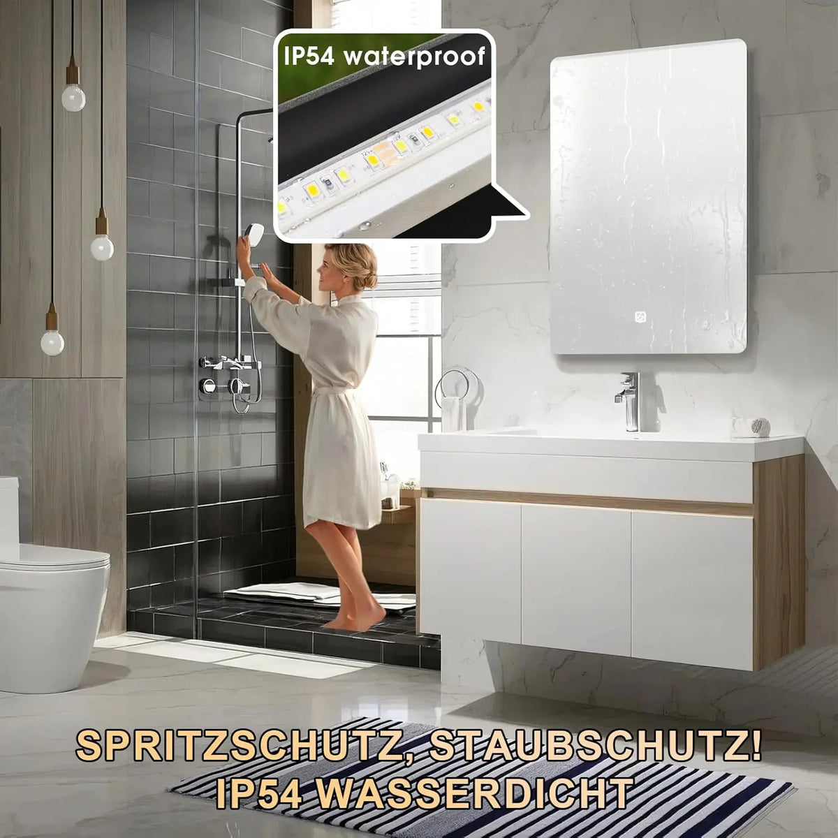 45x60cm Bathroom Wall Mirror Bathroom Mirror Lighting Mirror