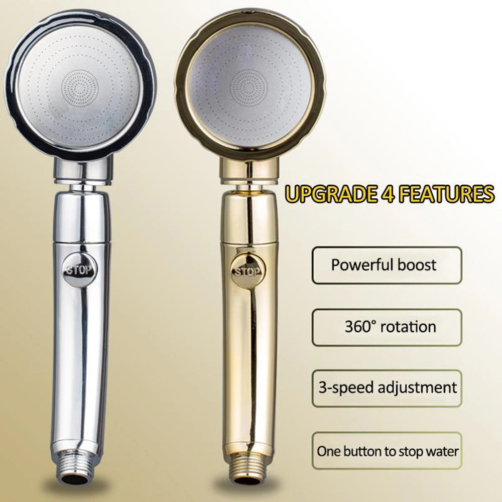 High Pressure Shower Head Hose Holder Gold Modes