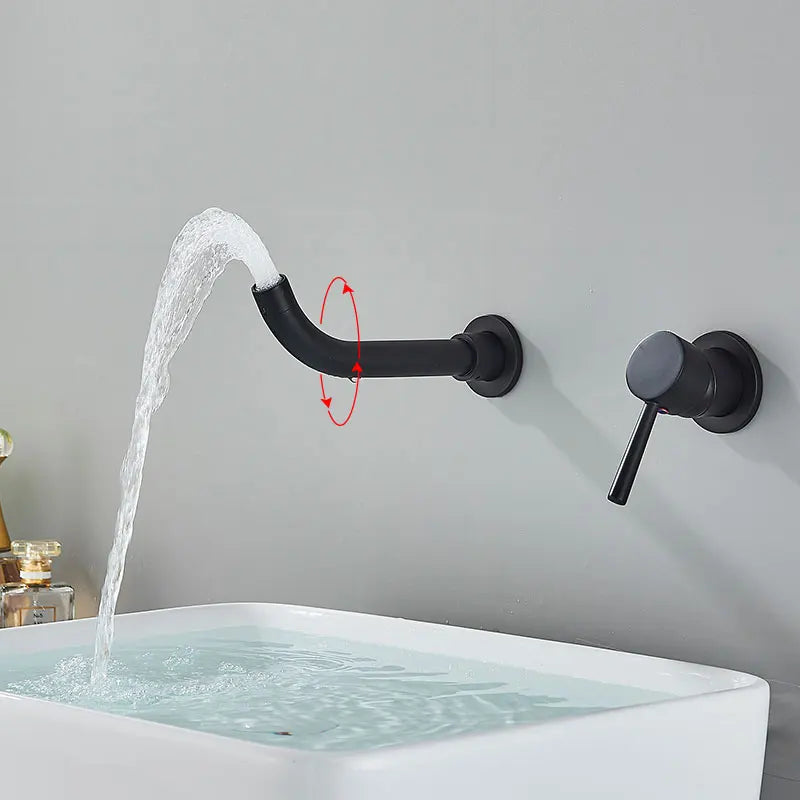 Wall Mount Bathroom Basin Faucet Embedded Split Cold