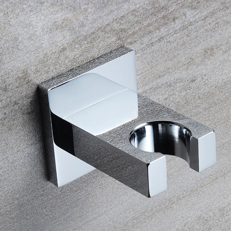 Wall-Mounted Shower Base Chrome Black Gold Square Hand-Held