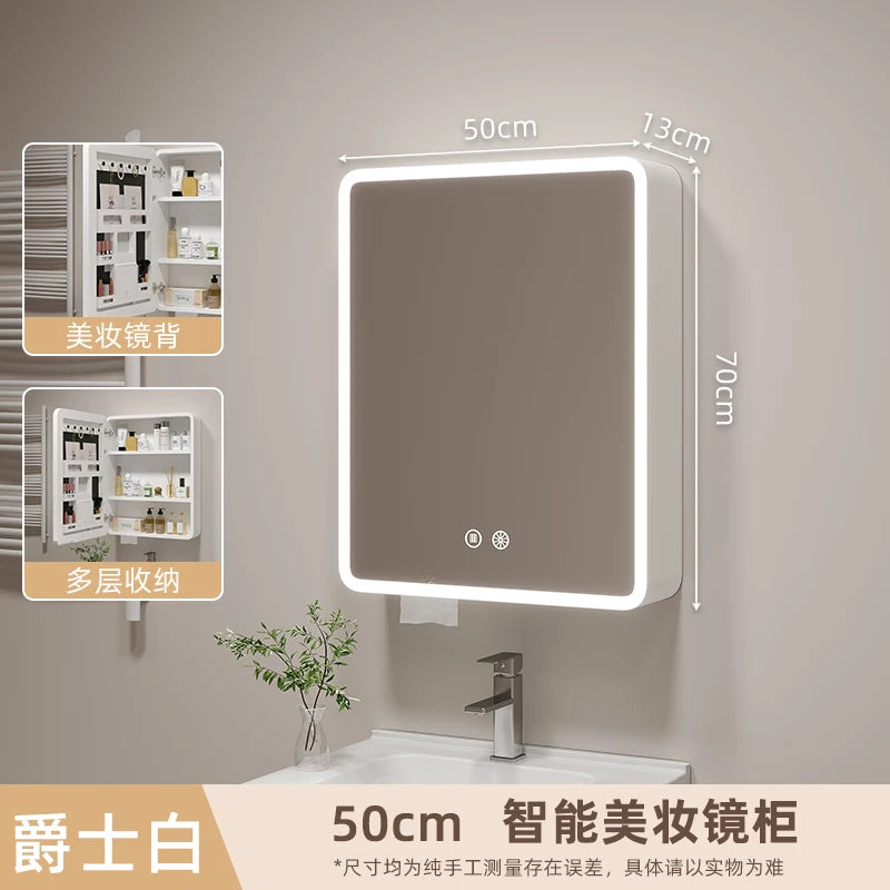 Smart Corner Round Space Aluminum Mirror Cabinet Wall