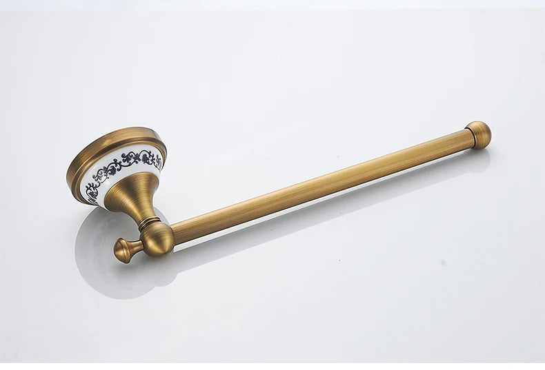 Antique Brass 2pc Bathroom Bronze Dispenser Towel Rod