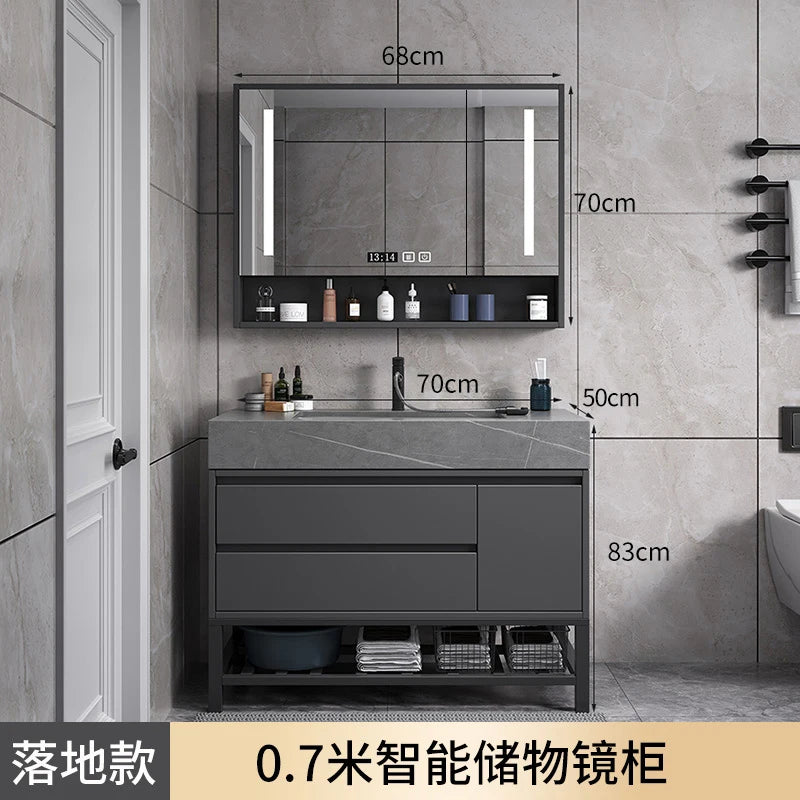 Washbasin Floor Bathroom Cabinets Vintage Drawer Light Toilet