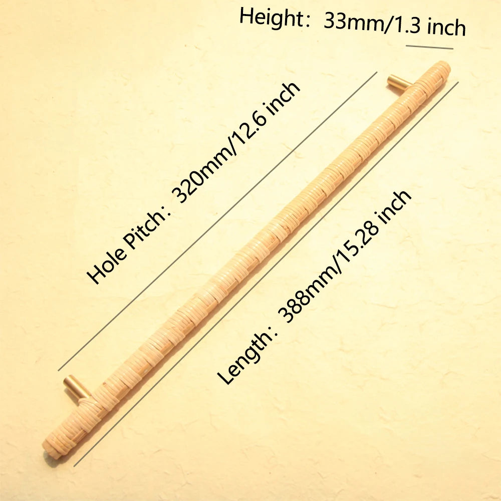 Wooden Rattan Cabinet Door Handles Unique Drawer Pulls