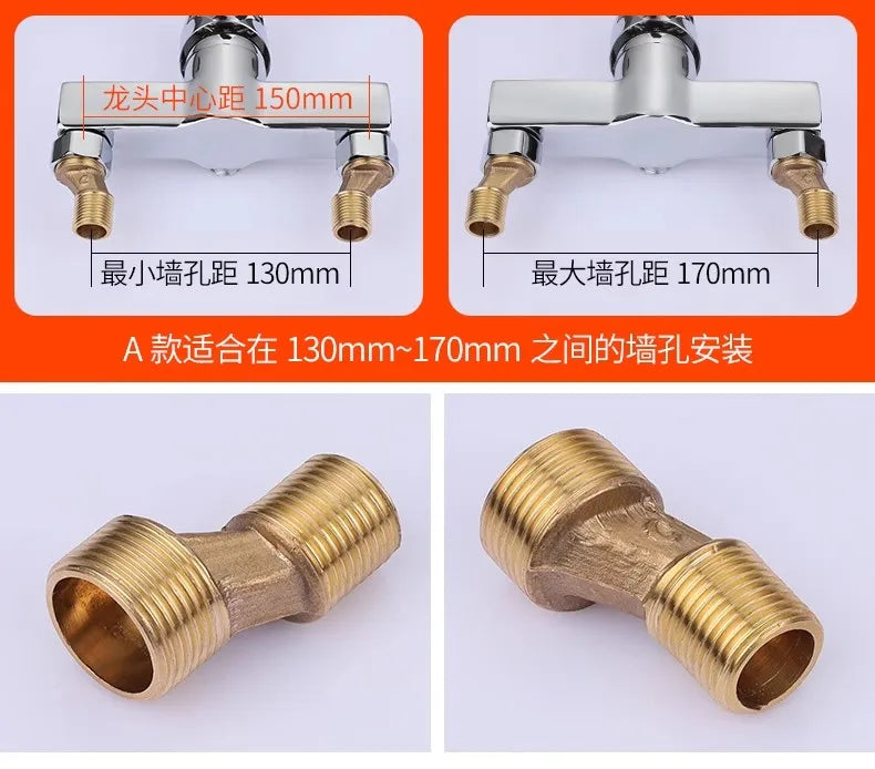 2pcs Solid Brass Wall Mounted Replacement Angle Valve
