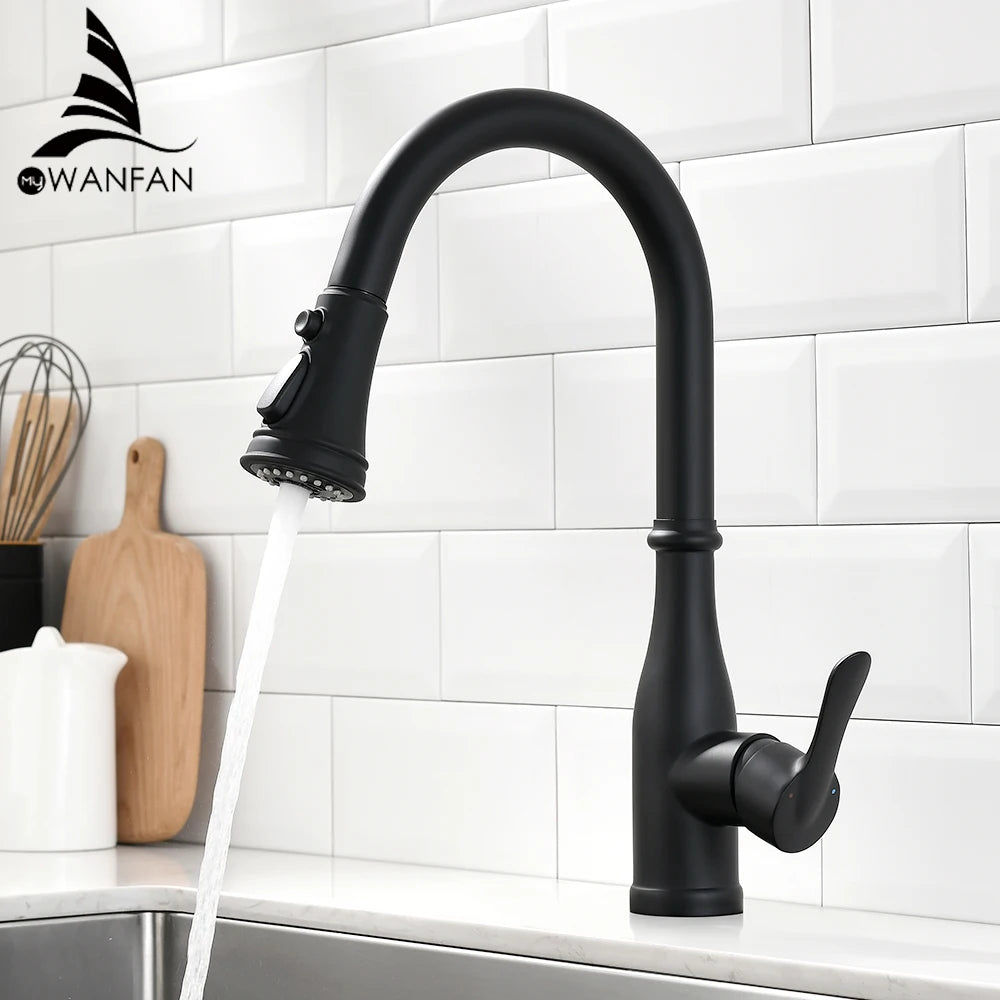 Brushed Nickel Faucets Handle Pull Out Tap Hole