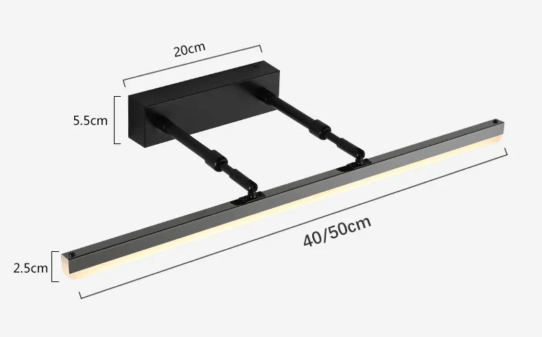 Led Simple Modern Waterproof Anti-Fog Retractable Mirror