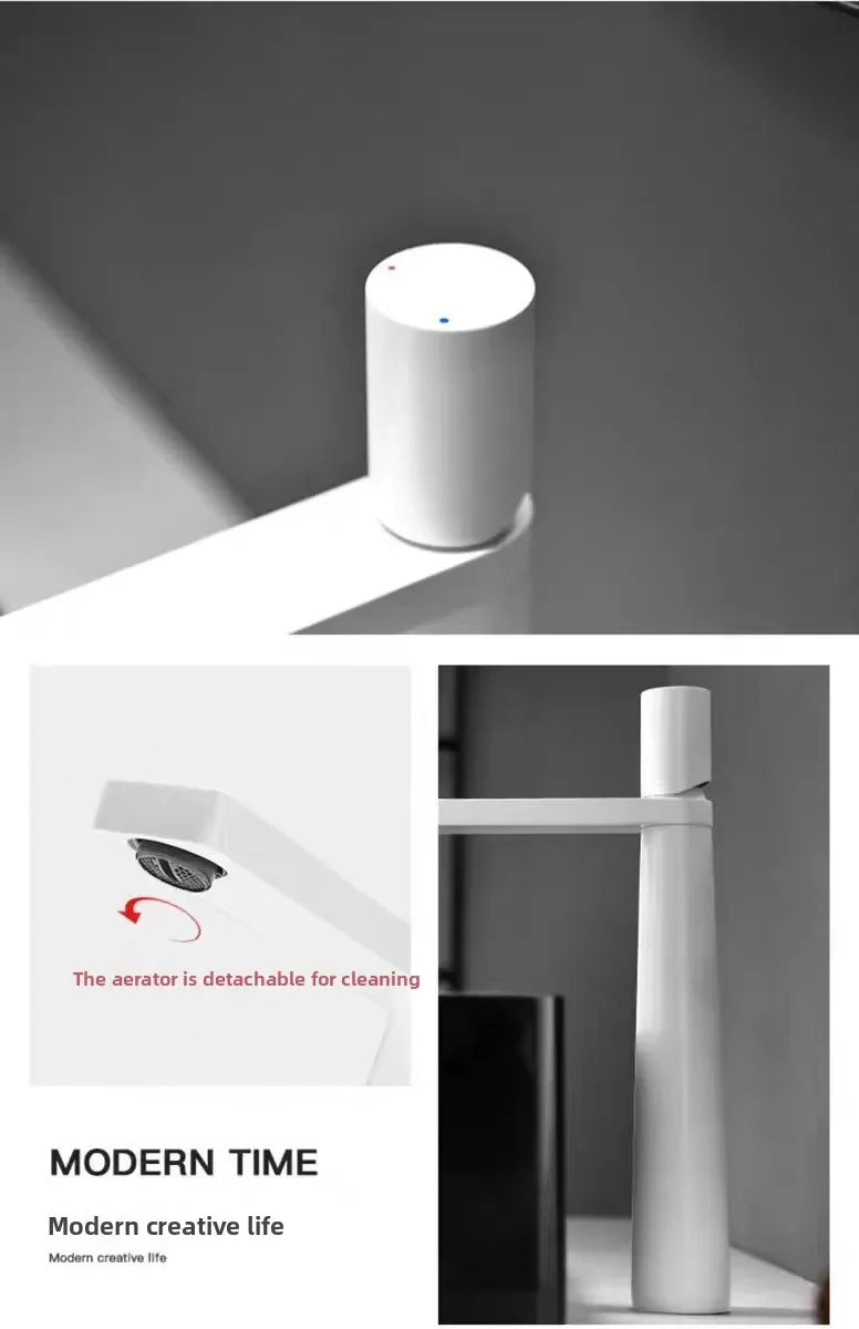 Elegant Black Handle Bathroom Faucet - Stainless Steel