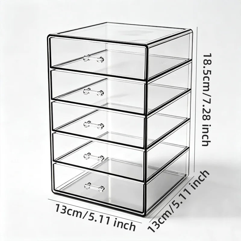 Transparent 5-Layer Storage Box Drawers Large Capacity Storing