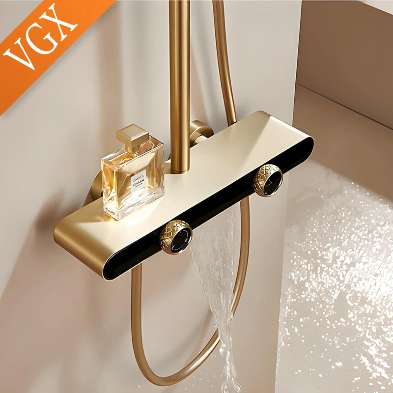 Vgx Gold Shower System Bathroom Shower Faucet 3-Way