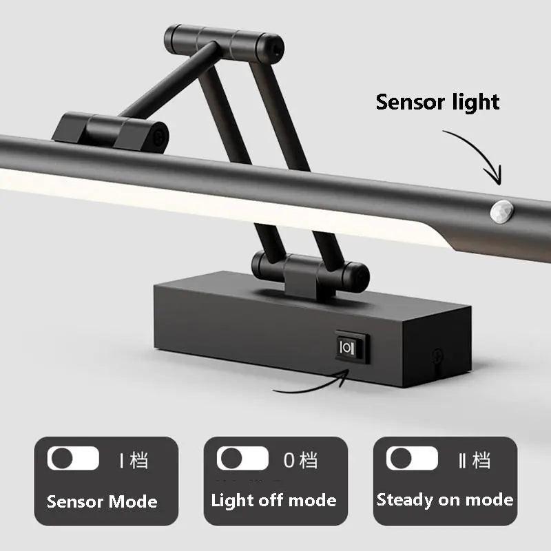 Motion Sensor Foldable Bathroom Mirror Wall Lamp Shower